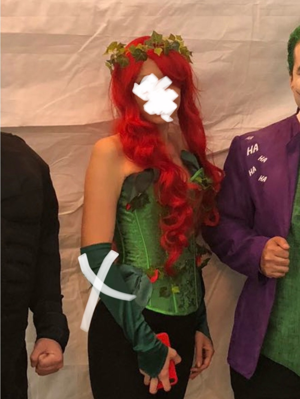 Green Poison Ivy Costume with Red Wig - Halloween Costume